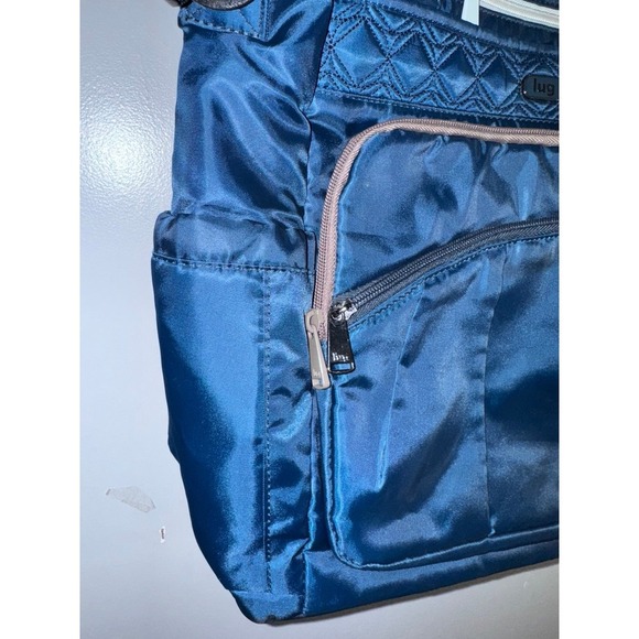 Lug Ace blue tote with crossbody strap multi pocketed large size - Picture 4 of 12